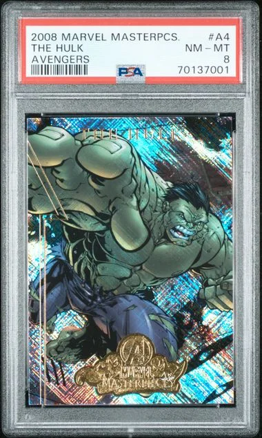 2008 Marvel Masterpieces Avengers The Hulk #A4 card image