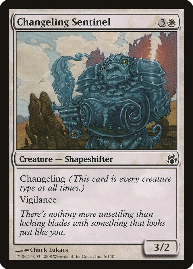 2008 Morningtide Changeling Sentinel common #6 unlisted card image