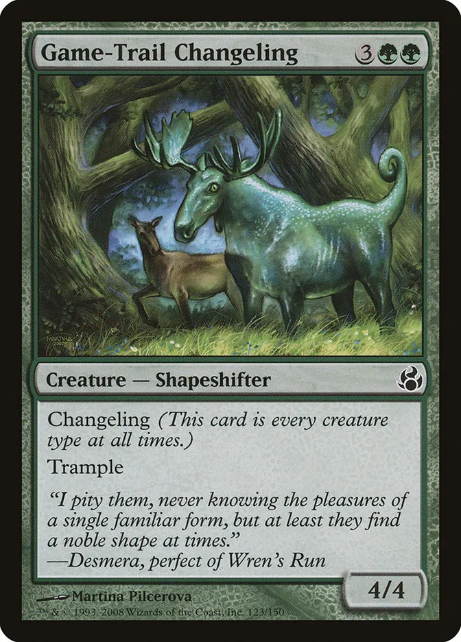 2008 Morningtide Game-Trail Changeling common #123 unlisted card image