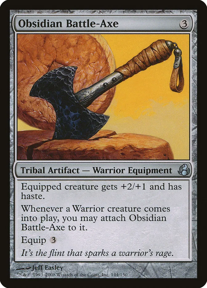 2008 Morningtide Obsidian Battle-Axe uncommon #144 unlisted card image