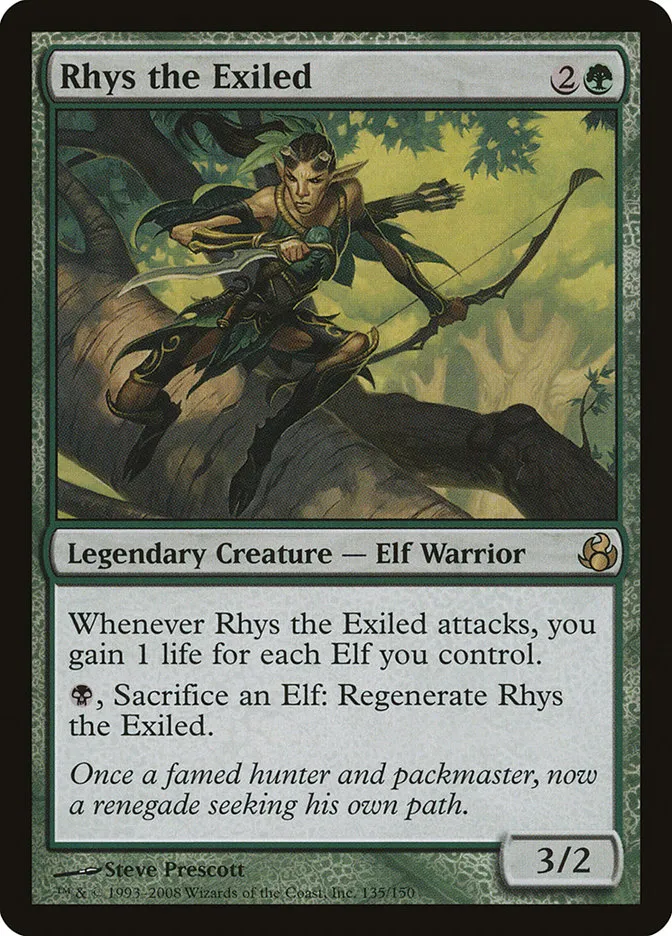 2008 Morningtide Rhys the Exiled rare #135 unlisted card image