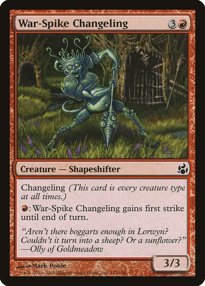 2008 Morningtide War-Spike Changeling common #112 unlisted card image