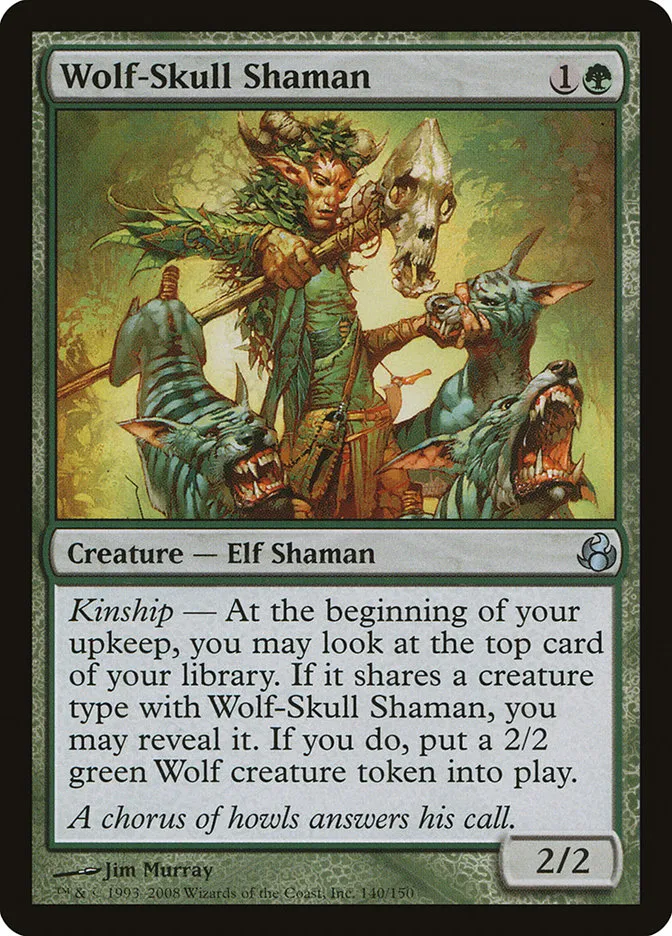 2008 Morningtide Wolf-Skull Shaman uncommon #140 unlisted card image