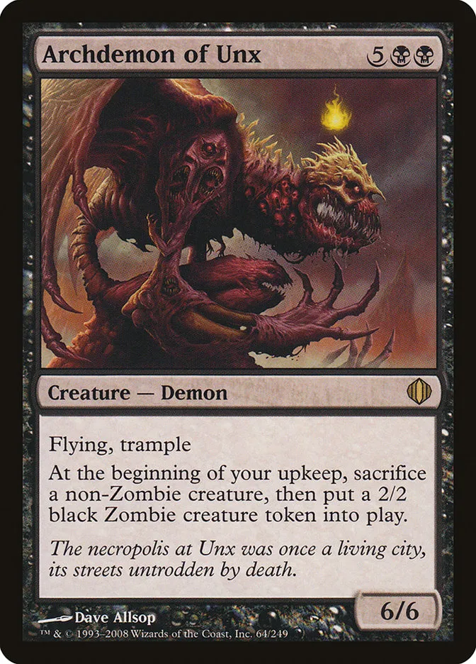 2008 Shards of Alara Archdemon of Unx #64 rare card image