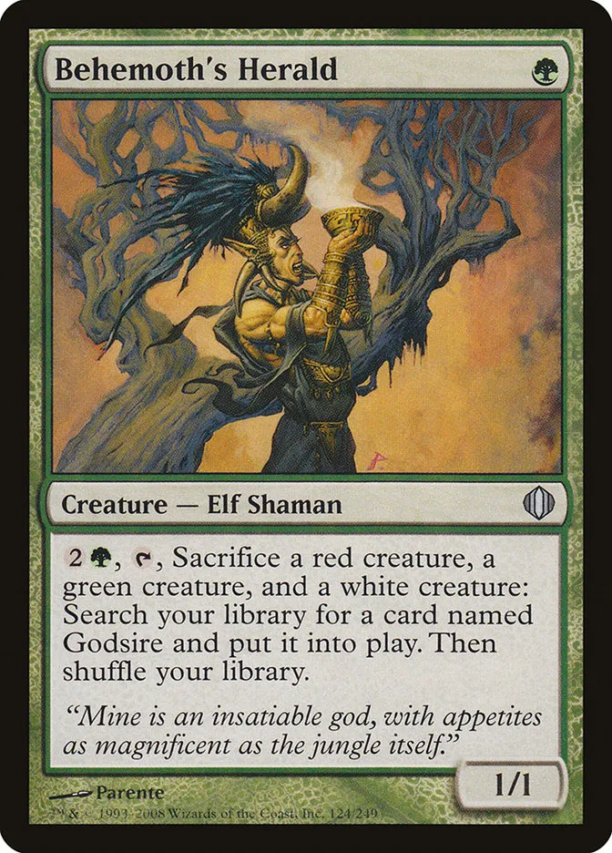 2008 Shards of Alara Behemoth's Herald #124 uncommon card image