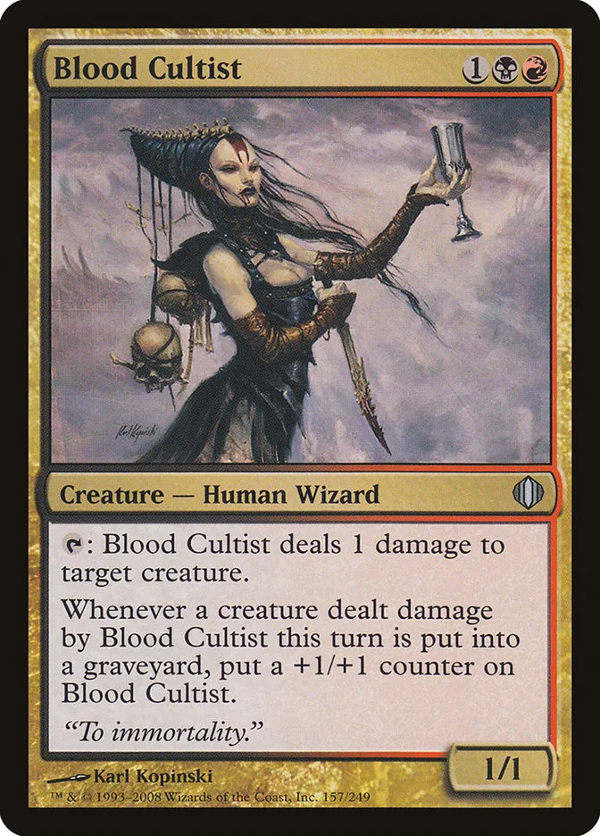 2008 Shards of Alara Blood Cultist #157 uncommon card image