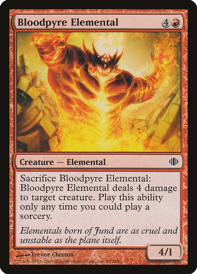 2008 Shards of Alara Bloodpyre Elemental #93 common card image