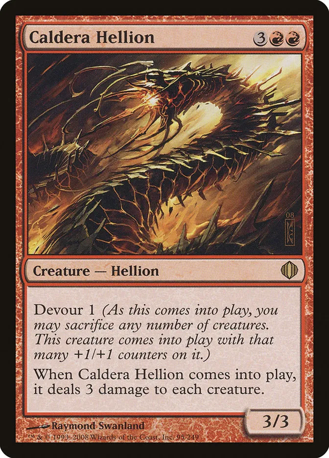2008 Shards of Alara Caldera Hellion #95 rare card image