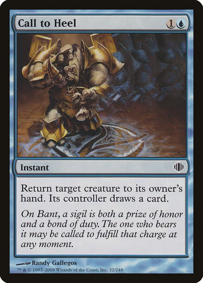 2008 Shards of Alara Call to Heel common #32 common card image