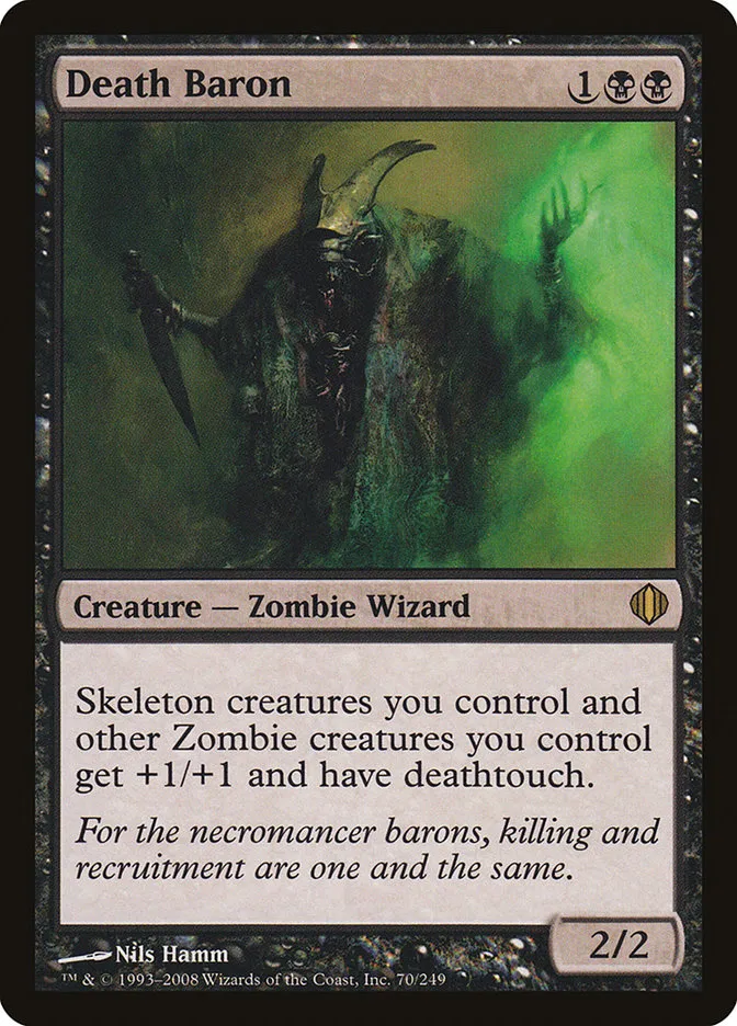 2008 Shards of Alara Death Baron #70 rare card image