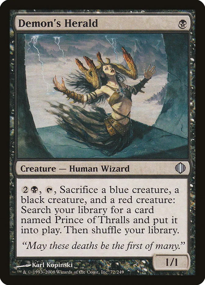 2008 Shards of Alara Demon's Herald #72 uncommon card image