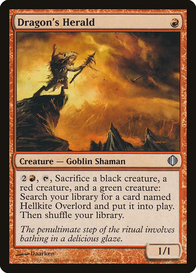 2008 Shards of Alara Dragon's Herald #98 uncommon card image