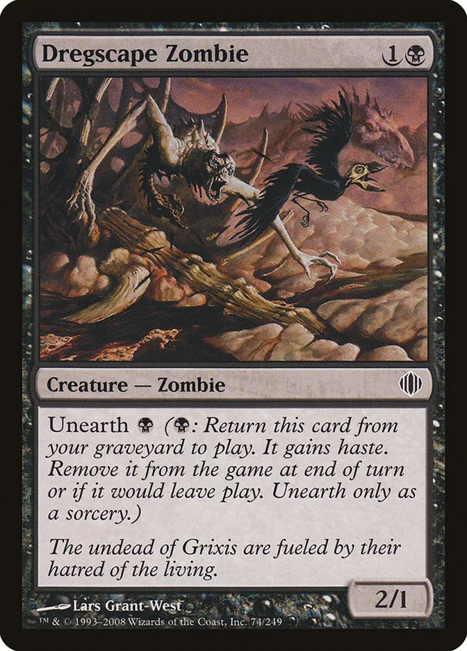 2008 Shards of Alara Dregscape Zombie #74 common card image