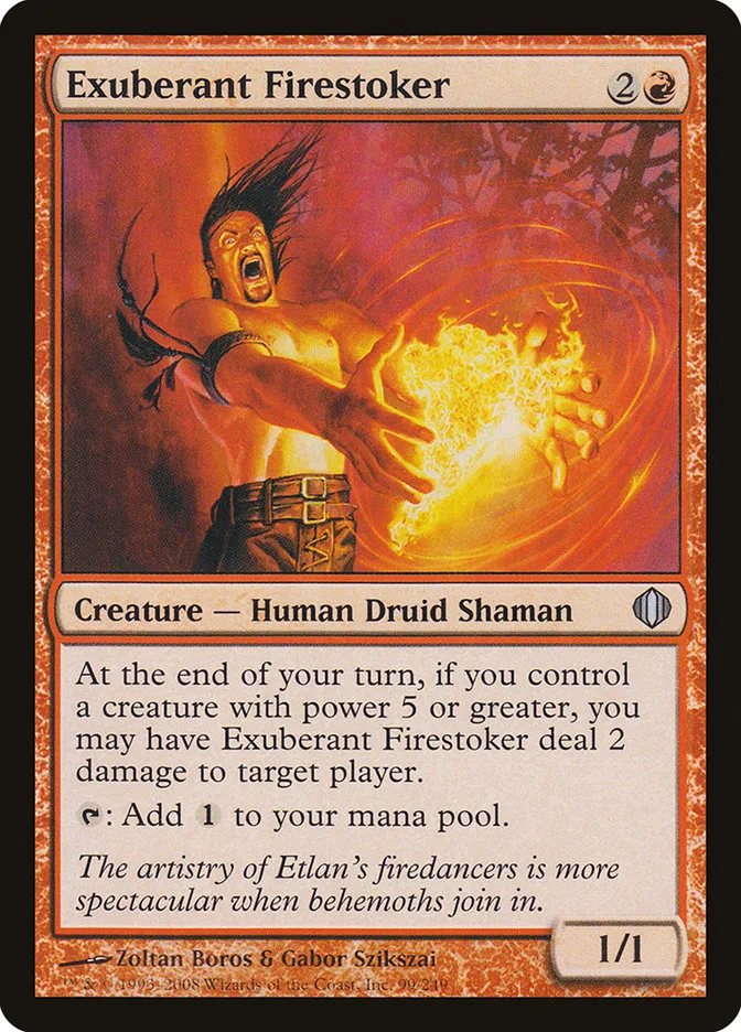 2008 Shards of Alara Exuberant Firestoker #99 uncommon card image