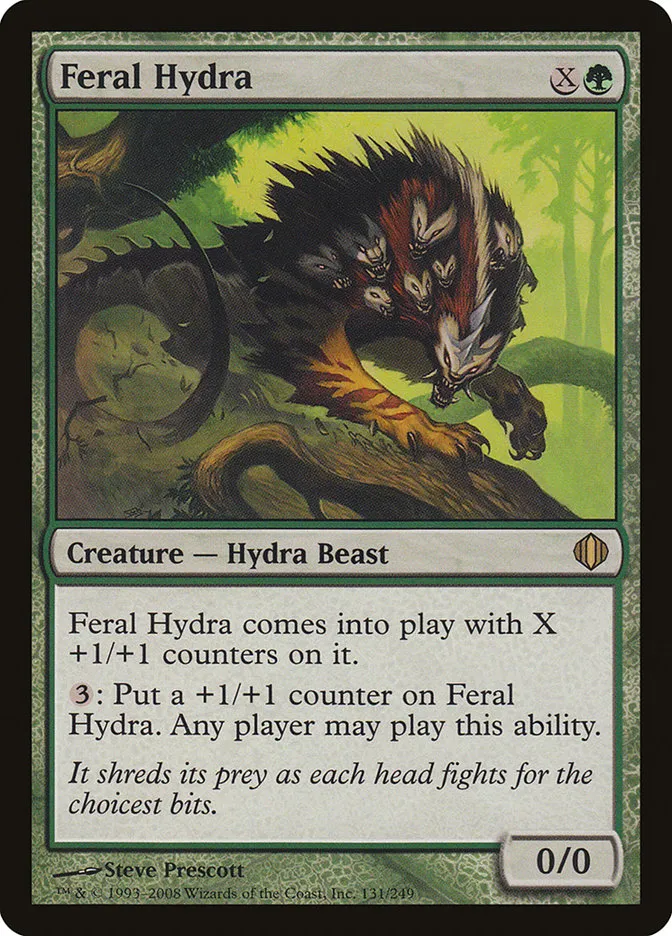 2008 Shards of Alara Feral Hydra #131 rare card image