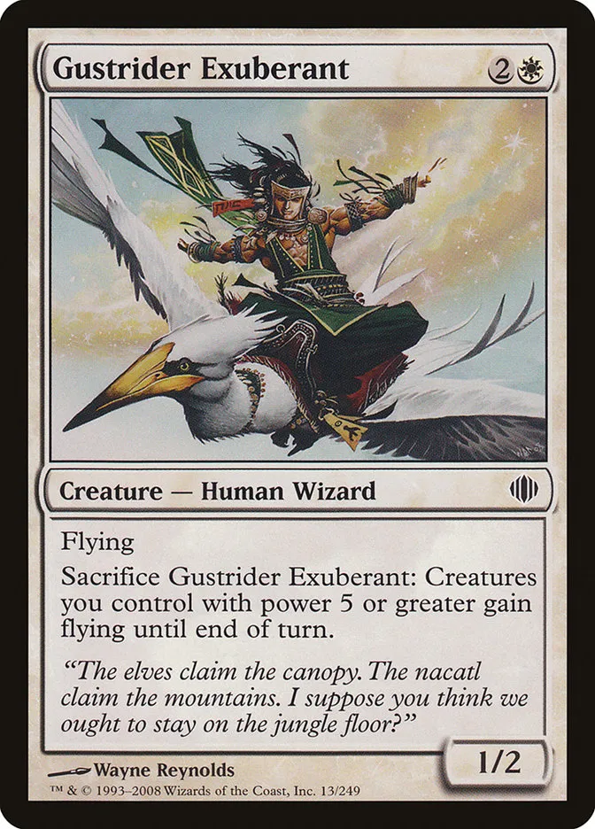 2008 Shards of Alara Gustrider Exuberant common #13 common card image