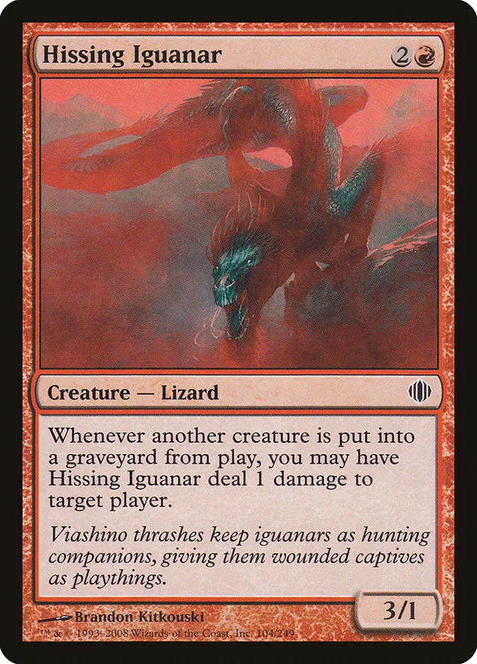 2008 Shards of Alara Hissing Iguanar #104 common card image