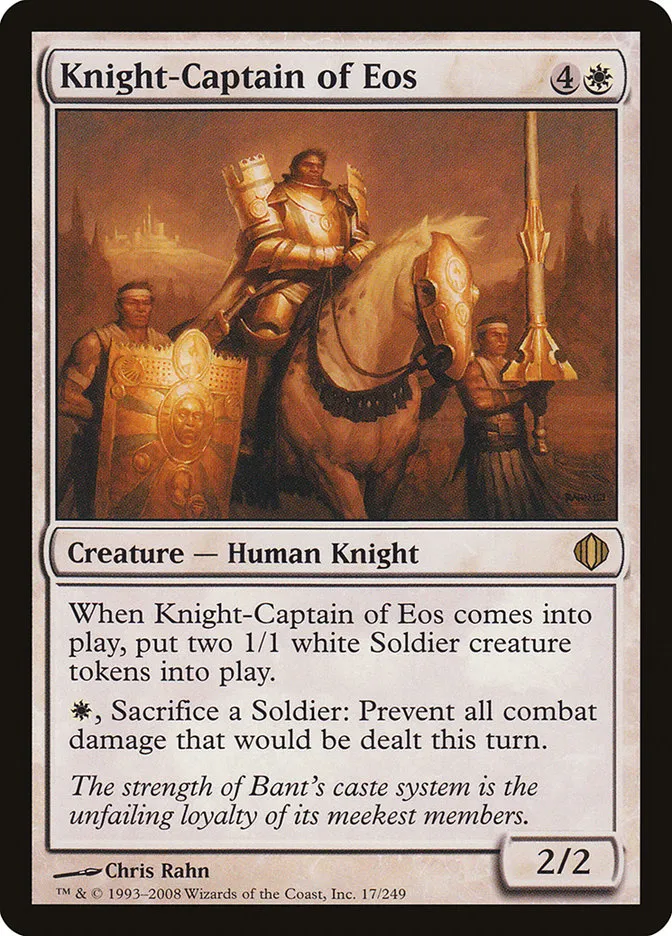2008 Shards of Alara Knight-Captain of Eos rare #17 rare card image