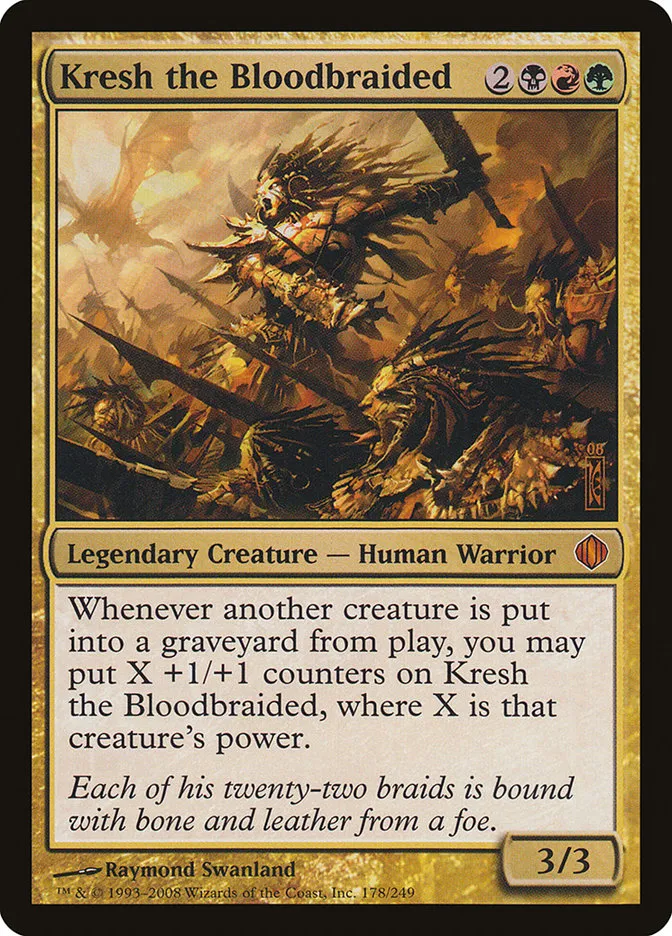 2008 Shards of Alara Kresh the Bloodbraided #178 mythic card image