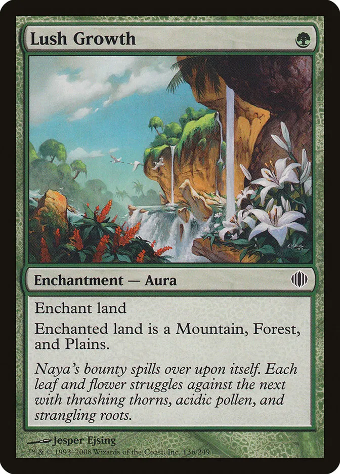 2008 Shards of Alara Lush Growth #136 common card image