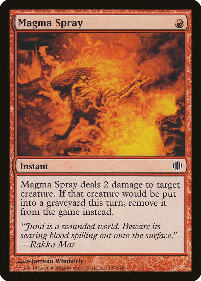 2008 Shards of Alara Magma Spray #108 common card image