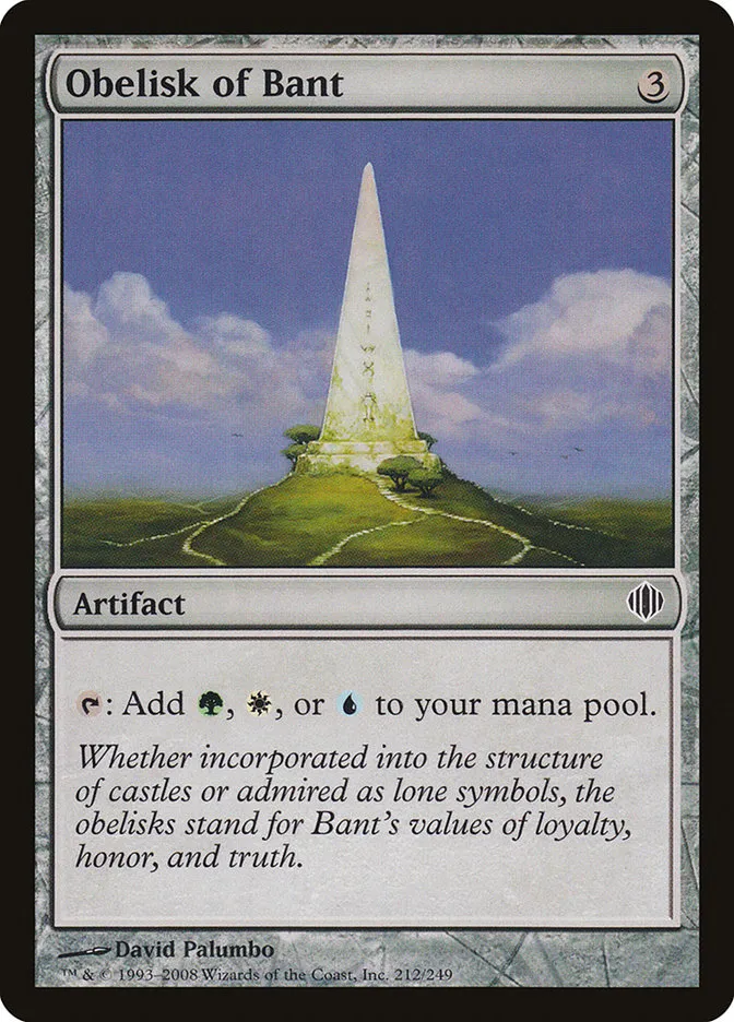 2008 Shards of Alara Obelisk of Bant #212 common card image