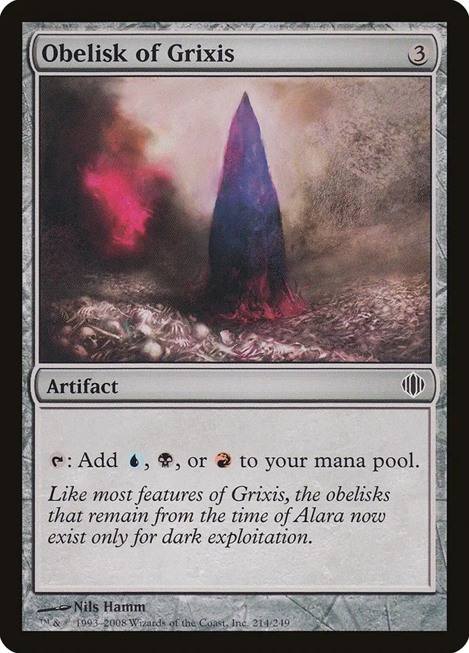 2008 Shards of Alara Obelisk of Grixis #214 common card image
