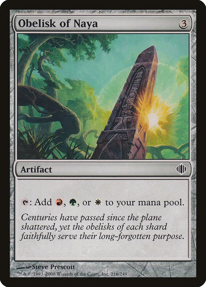 2008 Shards of Alara Obelisk of Naya #216 common card image