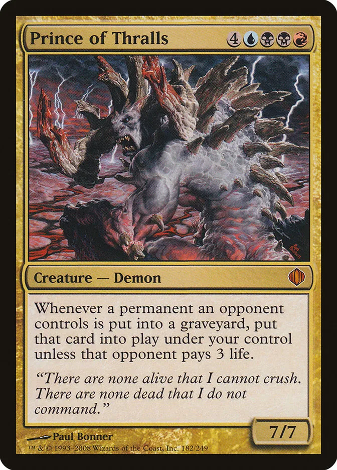 2008 Shards of Alara Prince of Thralls mythic #182 mythic card image