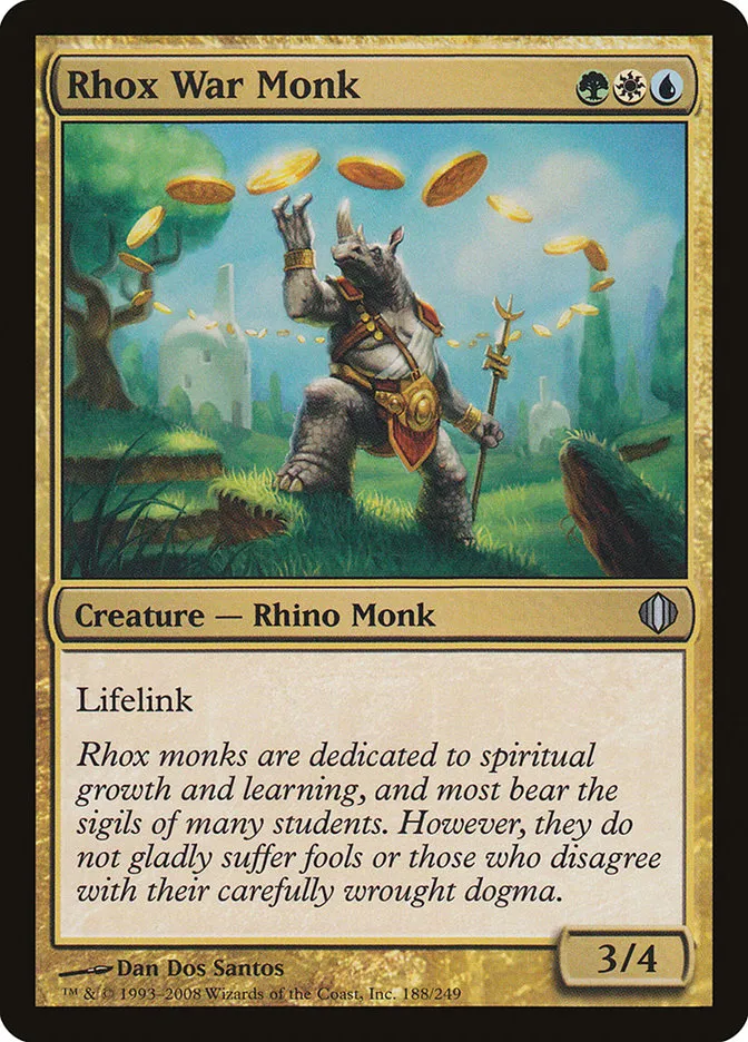 2008 Shards of Alara Rhox War Monk #188 uncommon card image