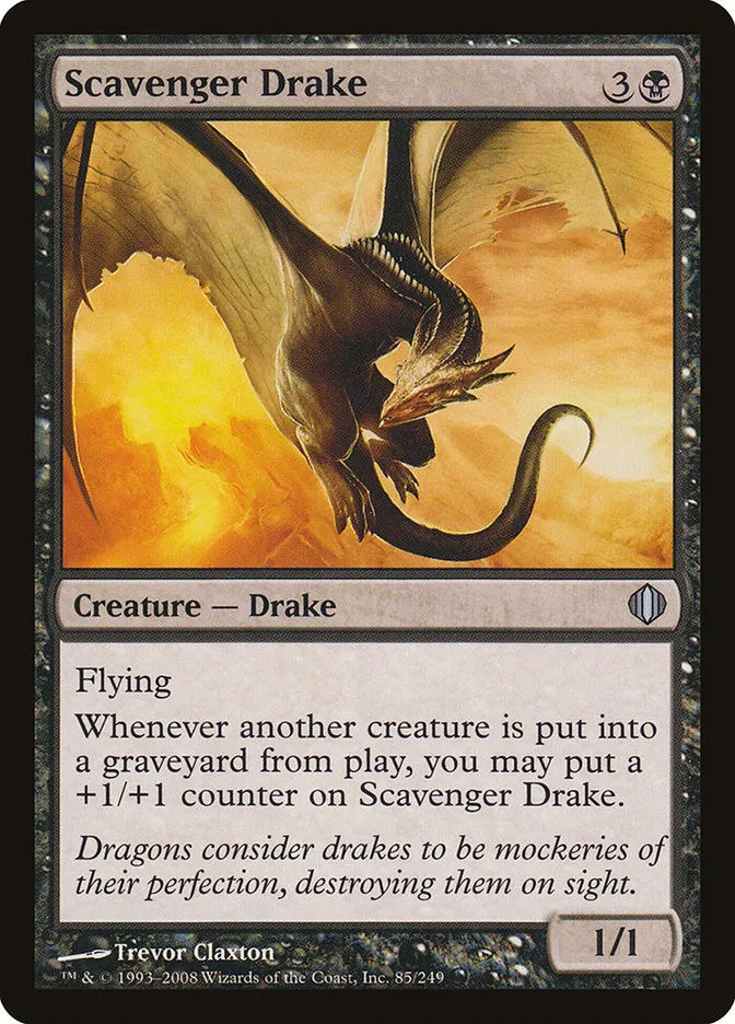 2008 Shards of Alara Scavenger Drake #85 uncommon card image