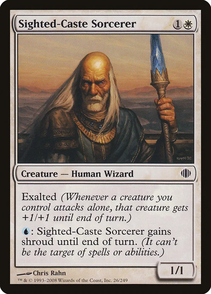 2008 Shards of Alara Sighted-Caste Sorcerer common #26 common card image