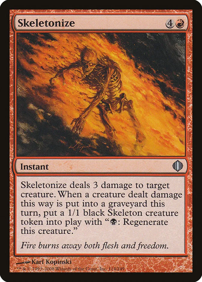 2008 Shards of Alara Skeletonize #114 uncommon card image