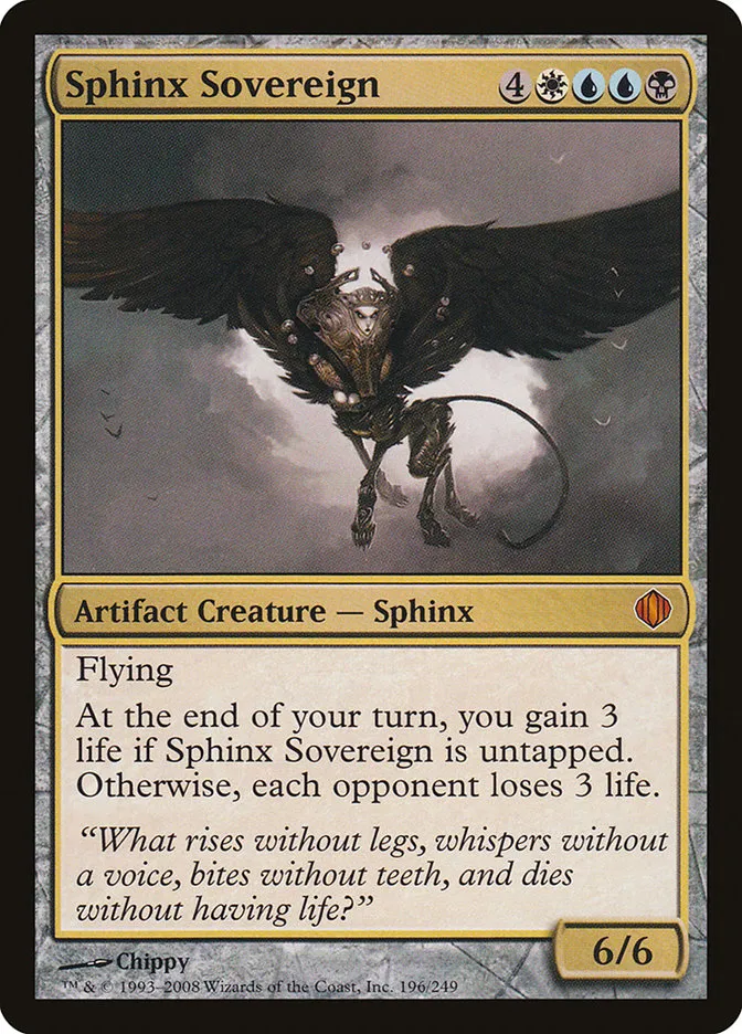 2008 Shards of Alara Sphinx Sovereign #196 mythic card image