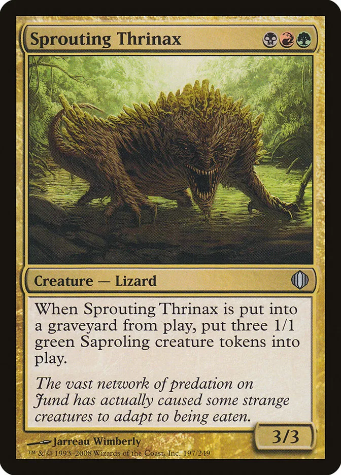 2008 Shards of Alara Sprouting Thrinax #197 uncommon card image