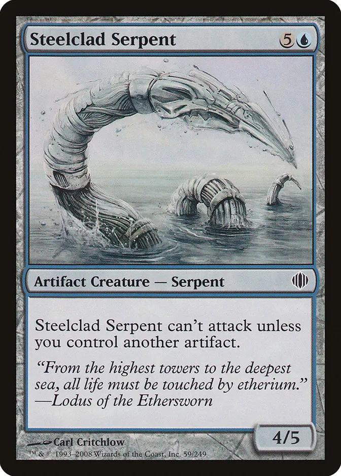 2008 Shards of Alara Steelclad Serpent #59 common card image