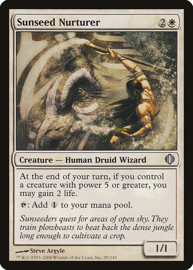 2008 Shards of Alara Sunseed Nurturer uncommon #29 uncommon card image