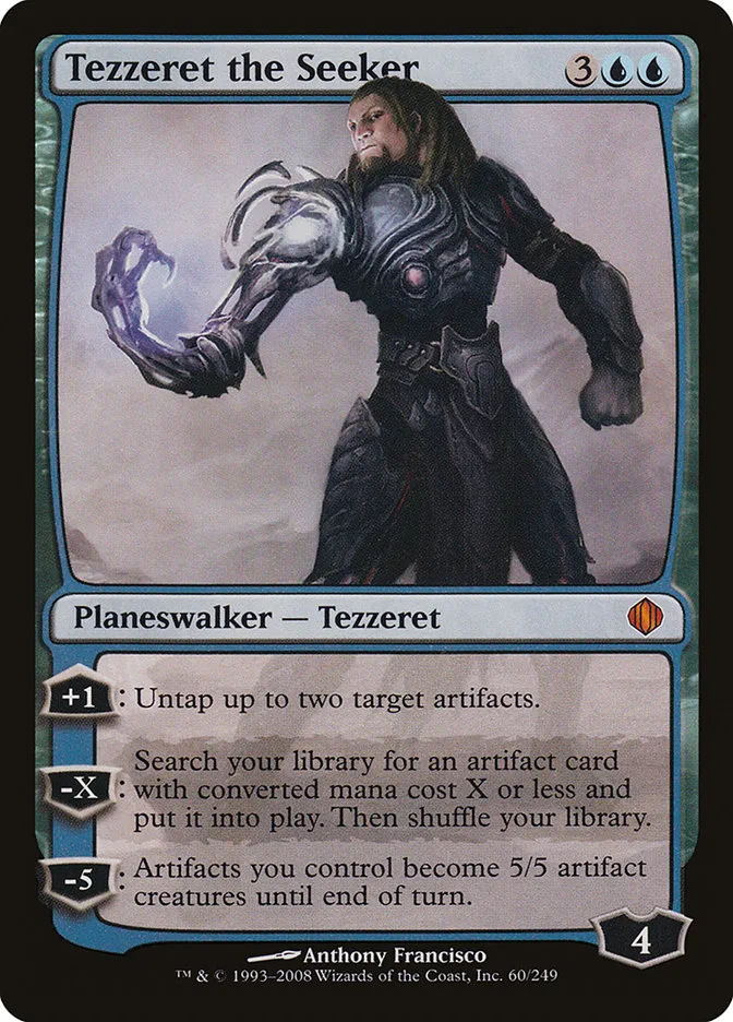 2008 Shards of Alara Tezzeret the Seeker #60 mythic card image