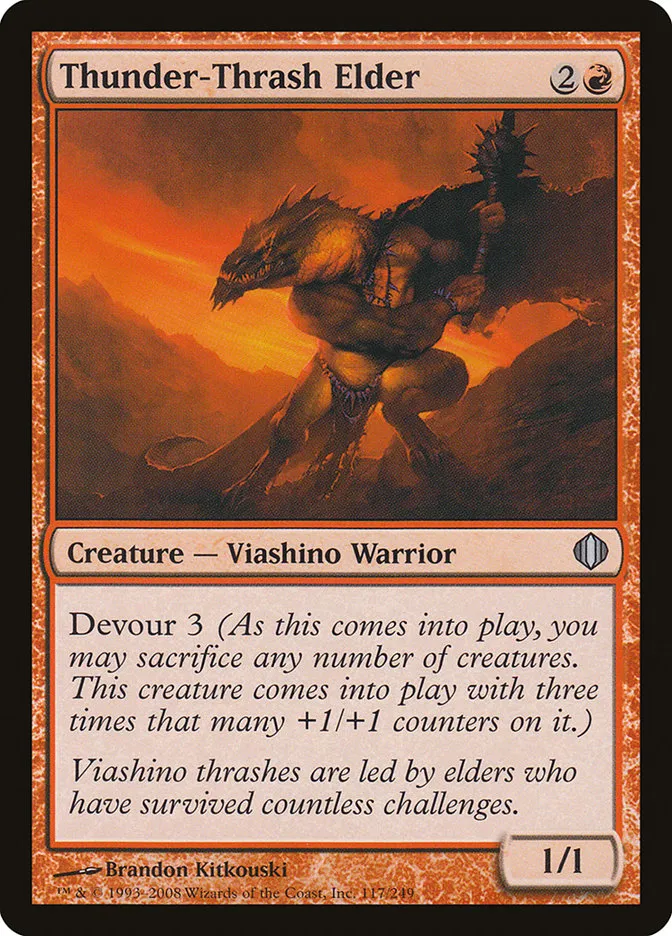 2008 Shards of Alara Thunder-Thrash Elder #117 uncommon card image