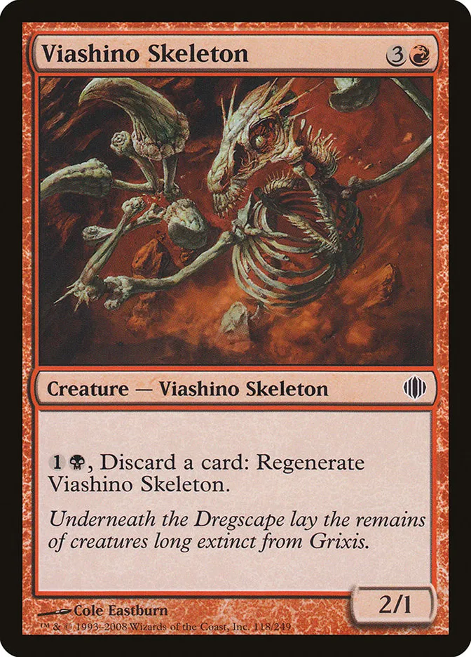 2008 Shards of Alara Viashino Skeleton #118 common card image