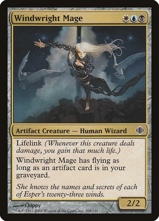 2008 Shards of Alara Windwright Mage #208 common card image