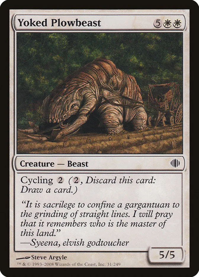 2008 Shards of Alara Yoked Plowbeast common #31 common card image