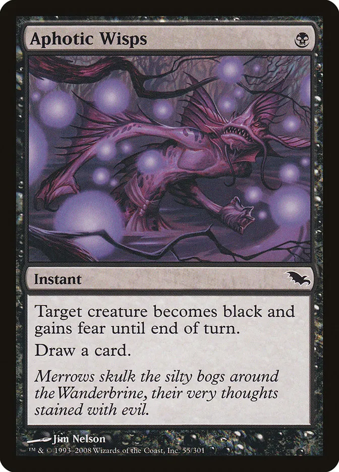 2008 Shadowmoor Aphotic Wisps [Foil] common #55 common card image