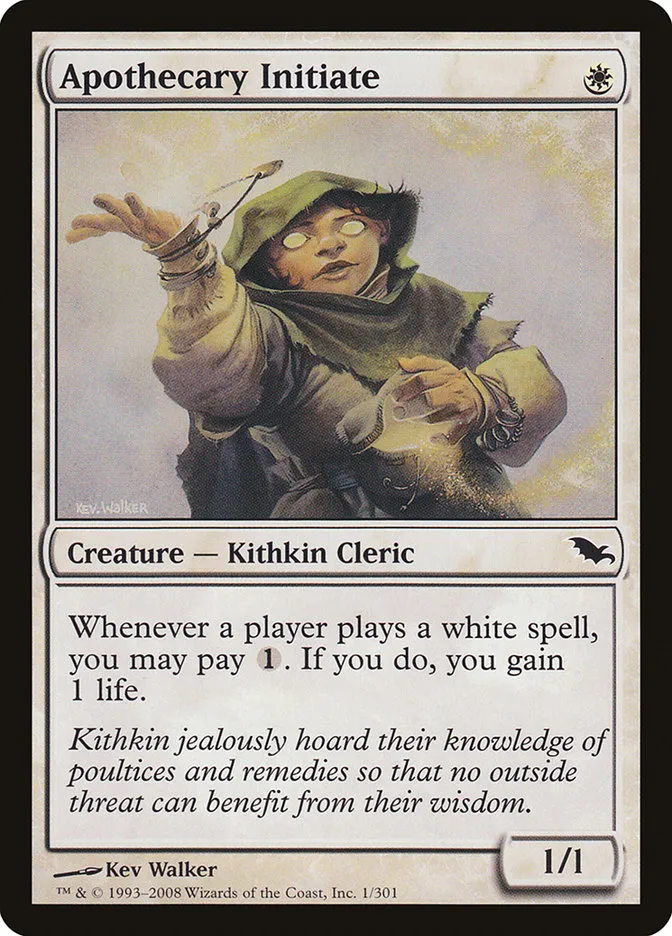 2008 Shadowmoor Apothecary Initiate common #1 common card image