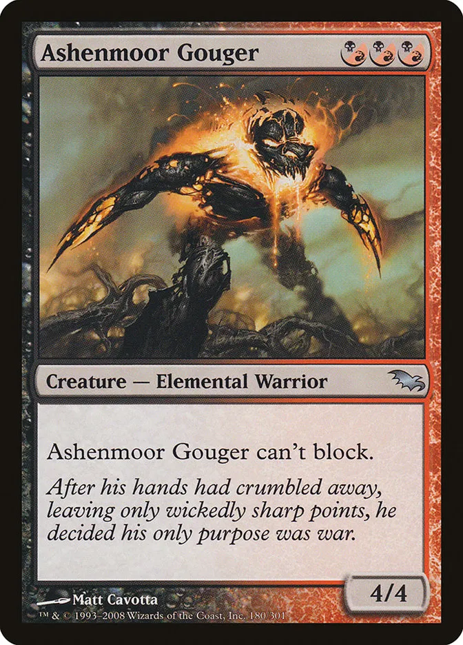 2008 Shadowmoor Ashenmoor Gouger uncommon #180 uncommon card image