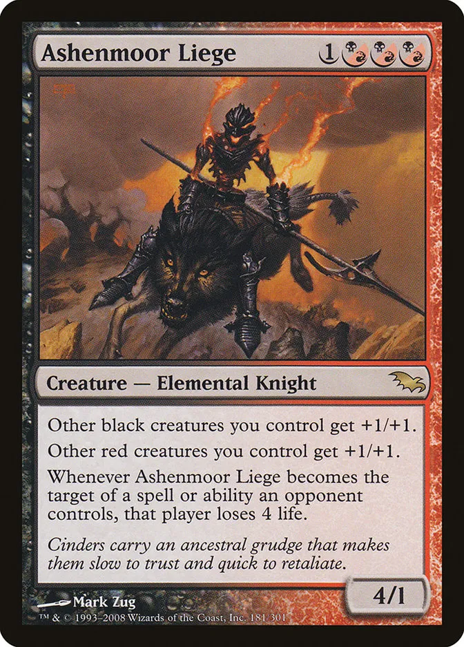2008 Shadowmoor Ashenmoor Liege rare #181 rare card image
