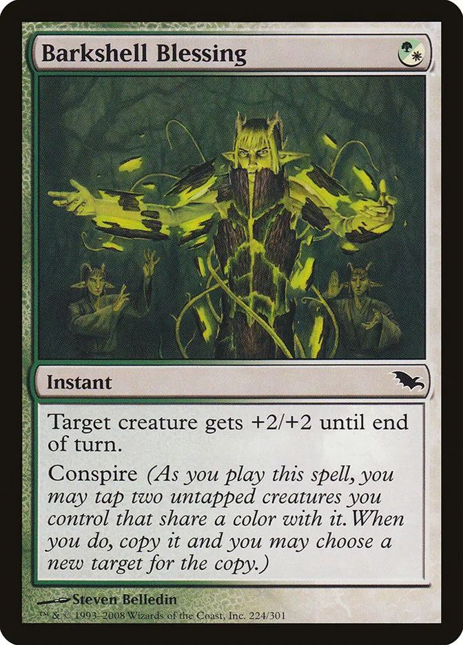 2008 Shadowmoor Barkshell Blessing common #224 common card image