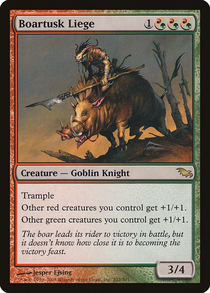 2008 Shadowmoor Boartusk Liege rare #202 rare card image