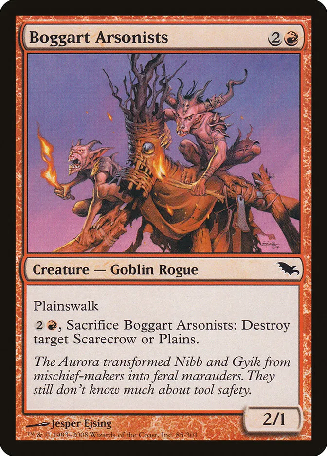 2008 Shadowmoor Boggart Arsonists common #85 common card image