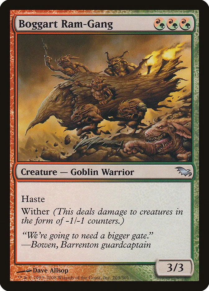 2008 Shadowmoor Boggart Ram-Gang uncommon #203 uncommon card image